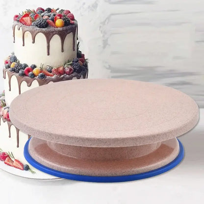 6-piece blue & multicolored cake decorating turntable set kitchen stand