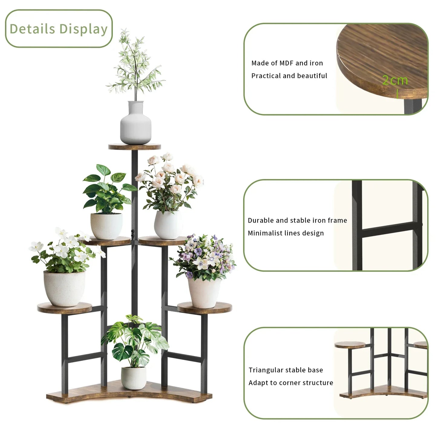 DecorBites™ 6-tier Corner Plant Stand - Space-saving Display Shelf