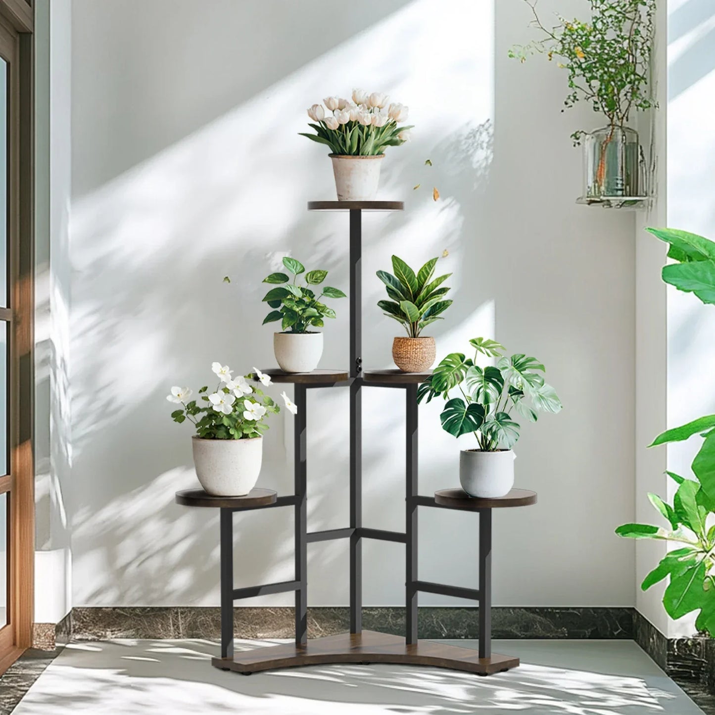 DecorBites™ 6-tier Corner Plant Stand - Space-saving Display Shelf
