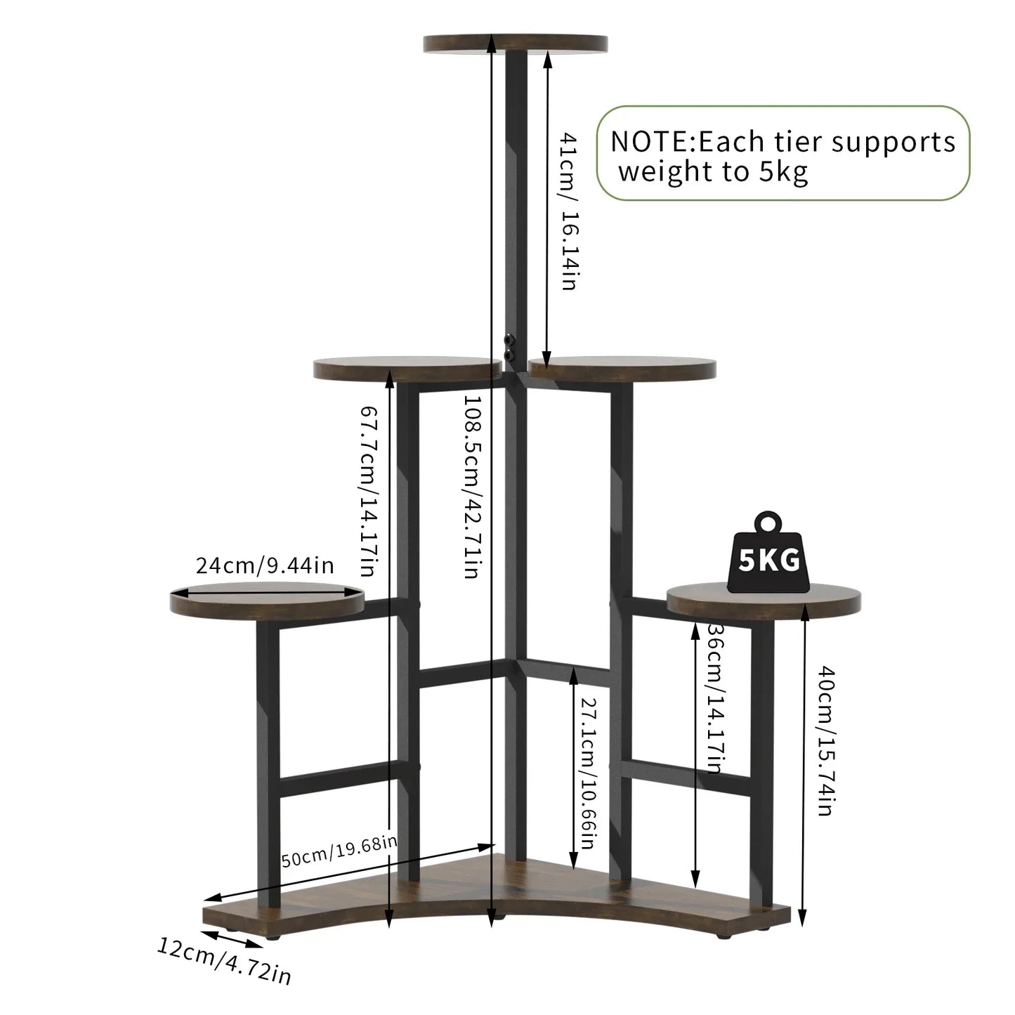 DecorBites™ 6-tier Corner Plant Stand - Space-saving Display Shelf