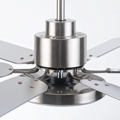 60" Modern Satin Nickel DC Motor Downrod Mount Reversible Ceiling Fan with Lighting and Remote Control