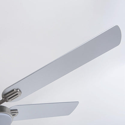 60" Modern Satin Nickel DC Motor Downrod Mount Reversible Ceiling Fan With Lighting And Remote Control