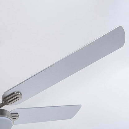 60" Modern Satin Nickel DC Motor Downrod Mount Reversible Ceiling Fan with Lighting and Remote Control