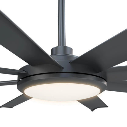 60" Black Led Indoor Ceiling Fan with Remote 8 Blade