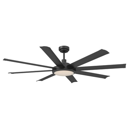 60" Black Led Indoor Ceiling Fan with Remote 8 Blade