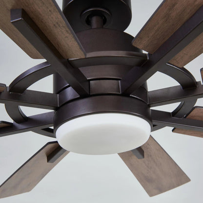 60" Oretha Windmill 8 Blade Led Indoor Oil Rubbed Bronze Ceiling Fan with Remote And Light Kit Included