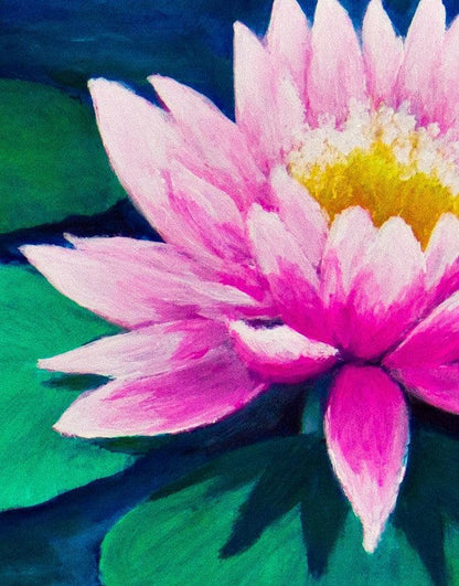 Koi Fish with Pink Water Lily Painting Wall Mural. #6000