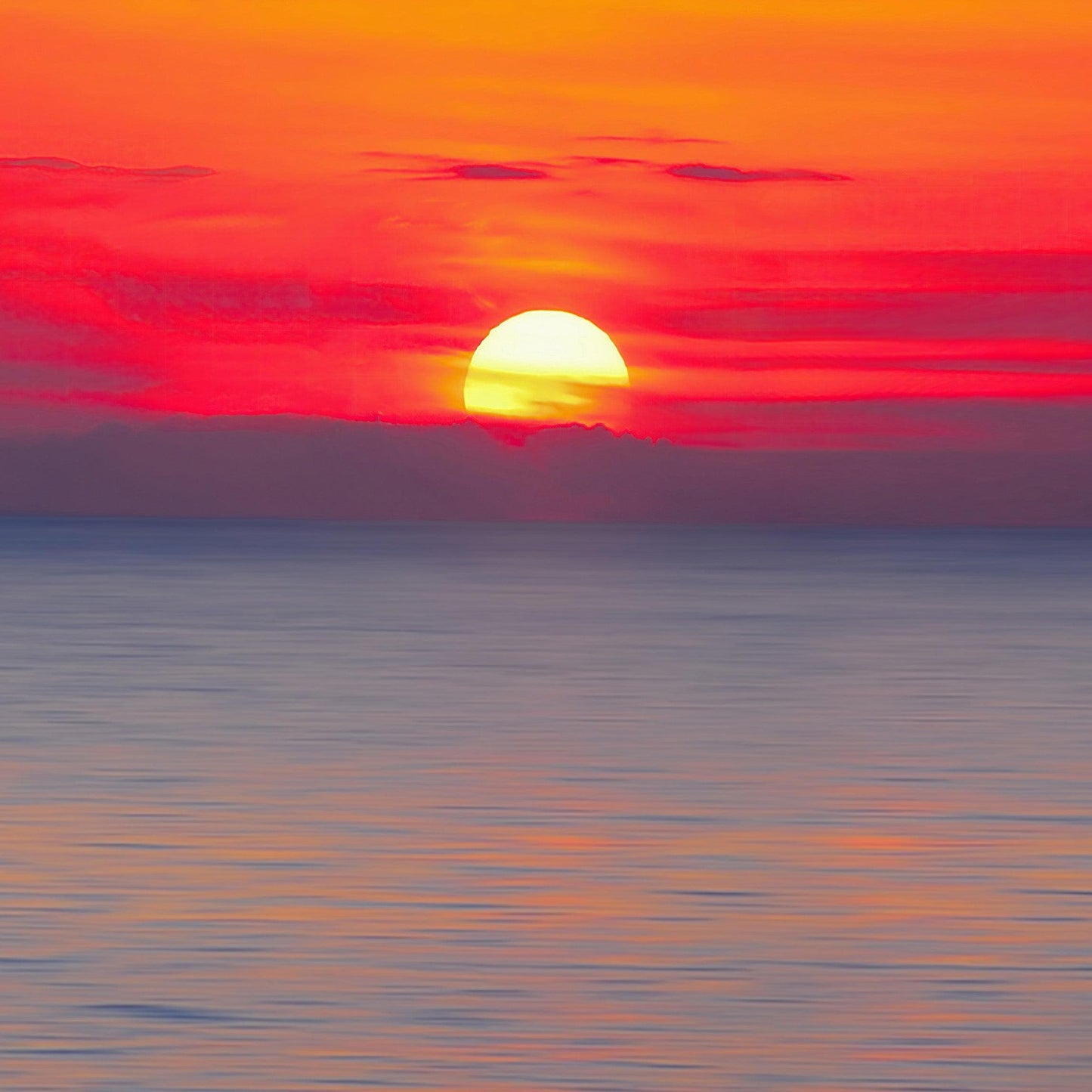 Red Sky Sunset over Beach Wall Mural Decal Sticker #6005