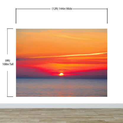 Red Sky Sunset over Beach Wall Mural Decal Sticker #6005