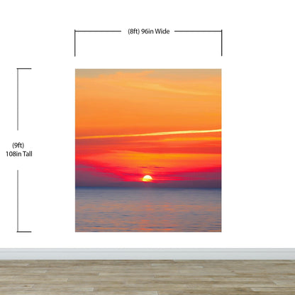 Red Sky Sunset over Beach Wall Mural Decal Sticker #6005