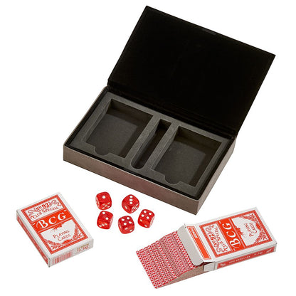 Leatherette 2 Card Deck Set, Grey 5" X 7.75"