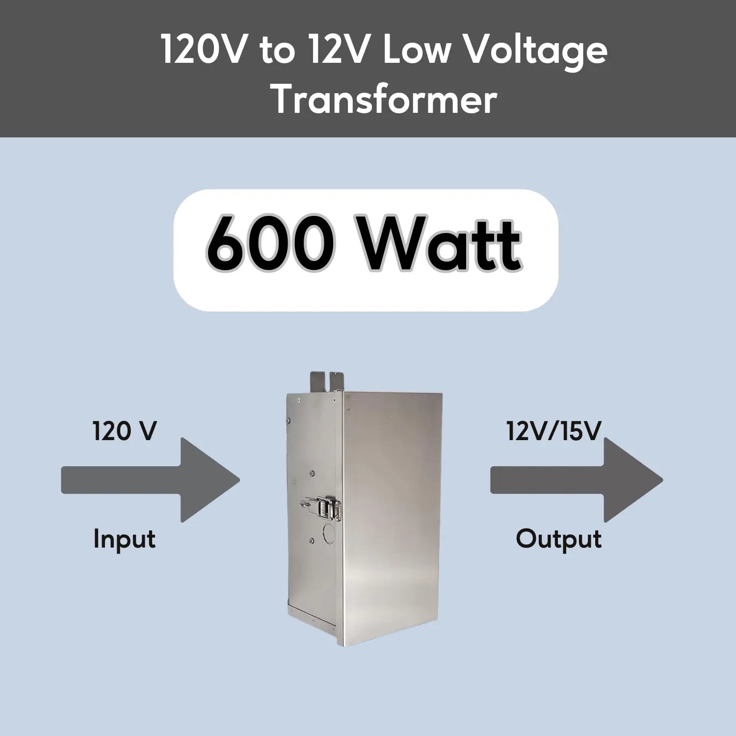 600W Multi-Tap Low Voltage Transformer | 12V - 15V