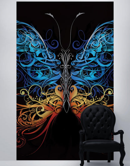 Large Swirl Butterfly Wall Graphic Mural #6024