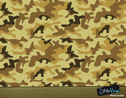 Desert Brown Military Camo Camouflage Wall Mural #6062