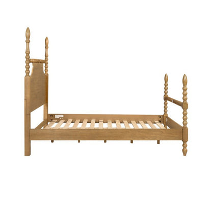 Queen Bed Turned Legs - Natural