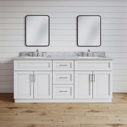 Classic White 60" Double Sink Bathroom Vanity Combo w/ Drawers