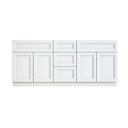 Classic White 60" Double Sink Bathroom Vanity Combo w/ Drawers