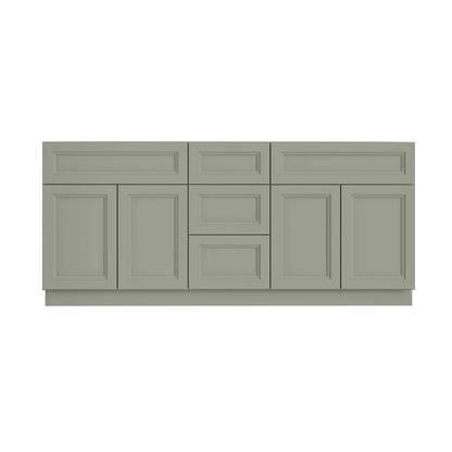 Sage Green 60" Double Sink Bathroom Vanity Combo w/ Drawers