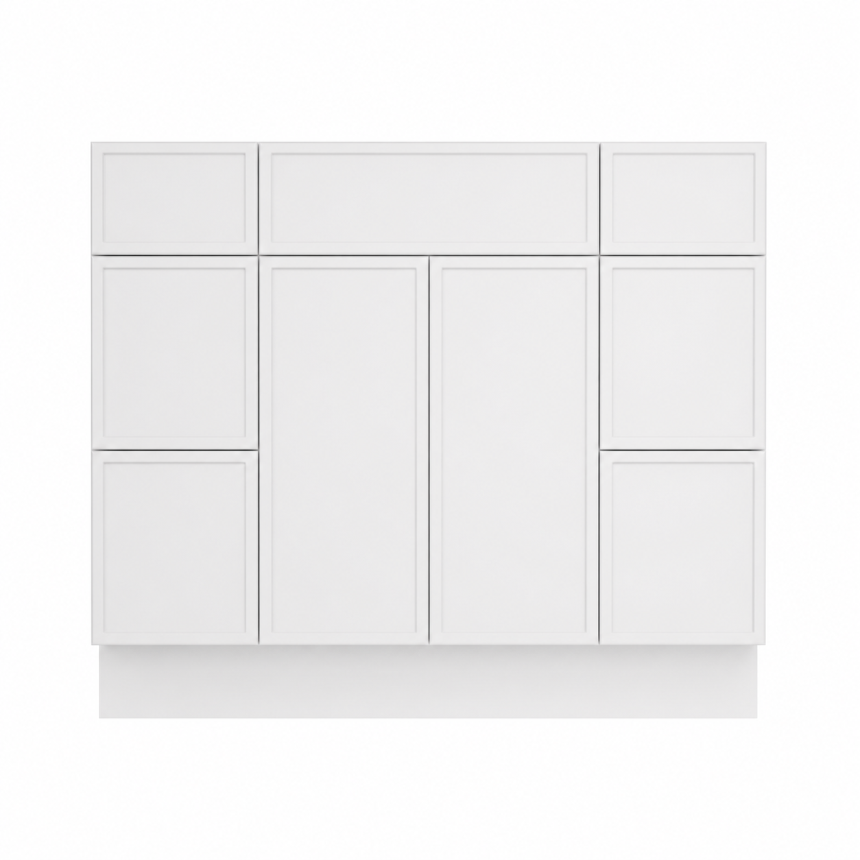 White Slim Shaker 60" Single Sink Bathroom Vanity with Drawers
