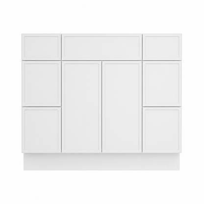 White Slim Shaker 60" Single Sink Bathroom Vanity with Drawers