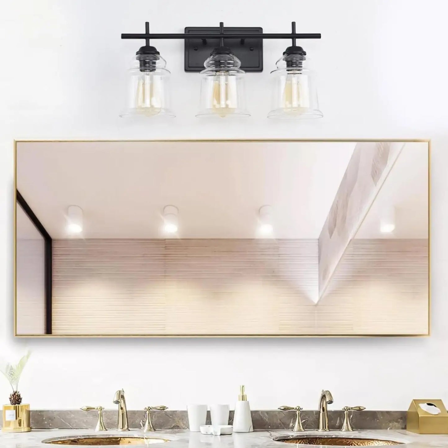 60W Elegant Wall Lights Modern with Clear Glass Sconce
