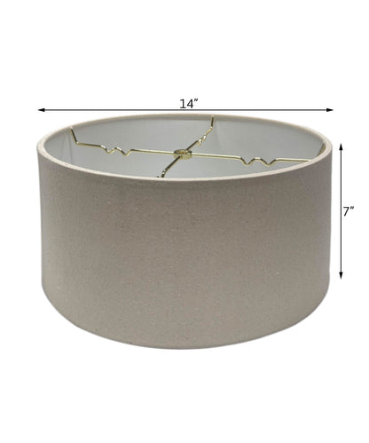 Textured Oatmeal Hardback Drum Lampshade 14"x14"x7"
