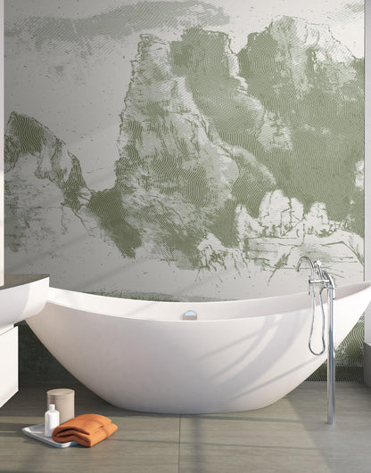Shan Shui Traditional Chinese Mountain Landscape Scenery Painting Wall Mural. #6178