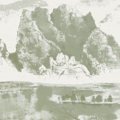Shan Shui Traditional Chinese Mountain Landscape Scenery Painting Wall Mural. #6178