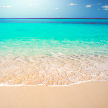 Tropical White Sand Paradise Beach Ocean Wave Scenery Wall Mural. #6201