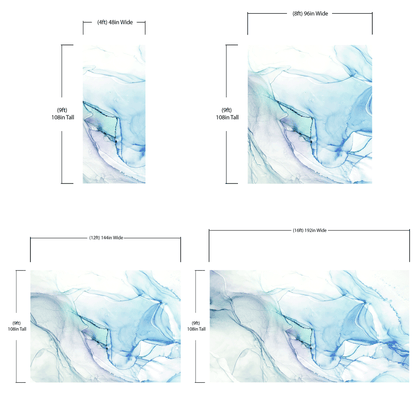 Abstract Ink Pattern Peel and Stick Wallpaper. Removable Wall Mural. (Blue, Green, Purple) #6212