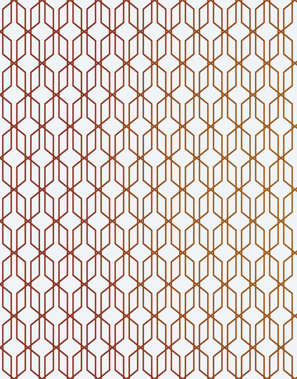 Modern Geometric Shape 3D Hexagon Bronze Lines Peel and Stick Wallpaper | Removable Wall Mural #6213