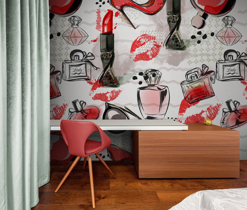 Fashion Cosmetic Make-up Peel and Stick Wallpaper | Removable Wall Mural #6214, view 2
