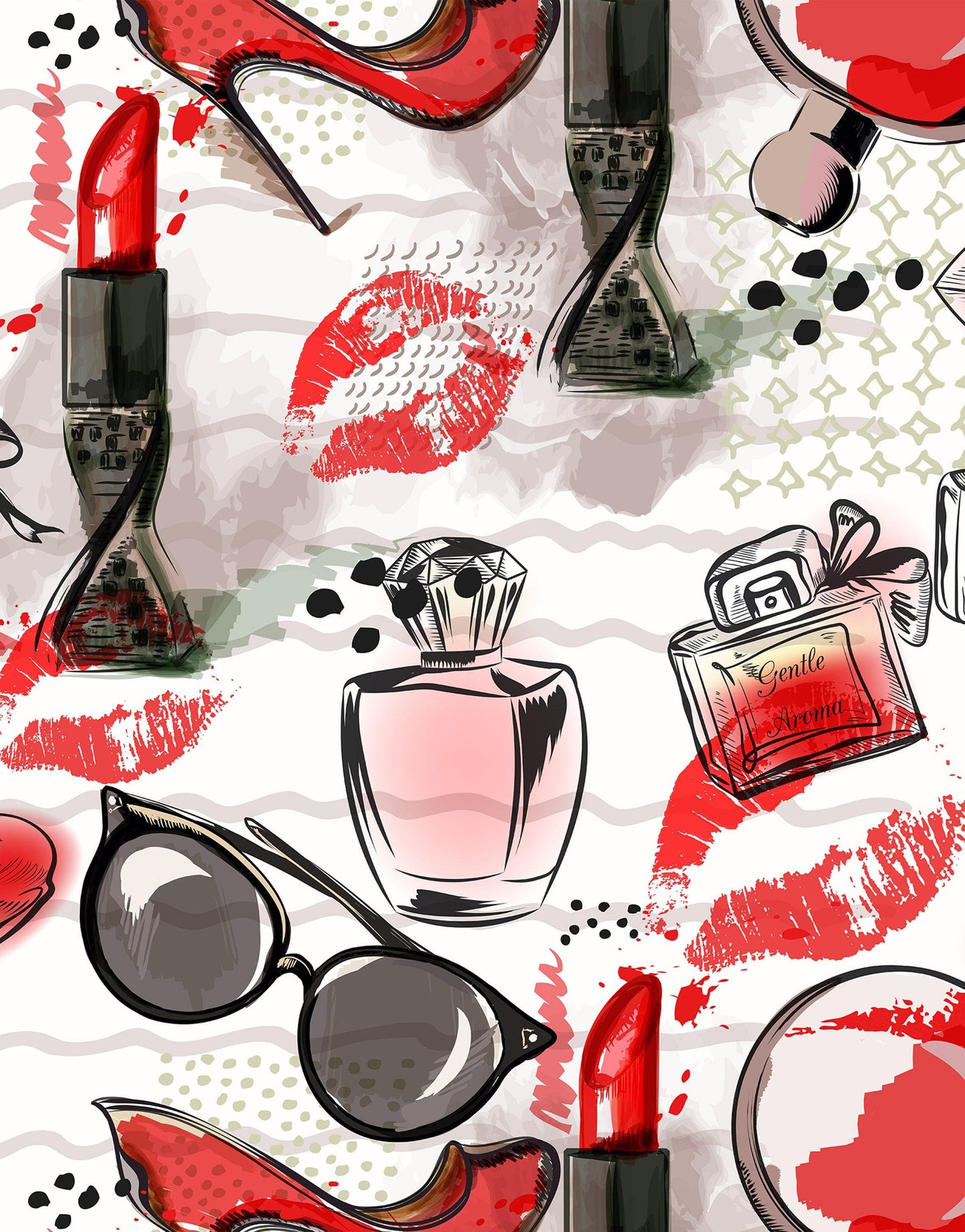 Fashion Cosmetic Make-up Peel and Stick Wallpaper | Removable Wall Mural #6214