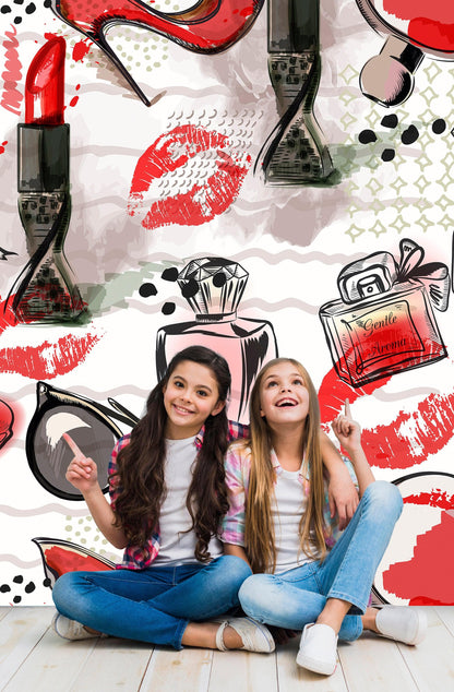 Fashion Cosmetic Make-up Peel and Stick Wallpaper | Removable Wall Mural #6214