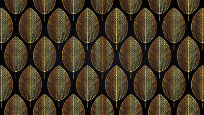 Gold Leave Autumn Pattern Peel and Stick Wallpaper | Removable Wall Mural #6217