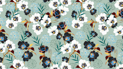 Flower Blossom Botanical Gardens Design Mural. #6219