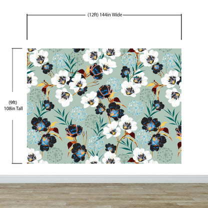 Flower Blossom Botanical Gardens Design Mural. #6219