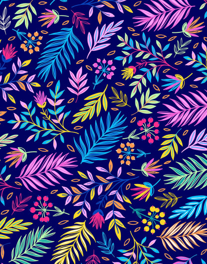 Bright Colorful Fern Arrangement Mural. #6223
