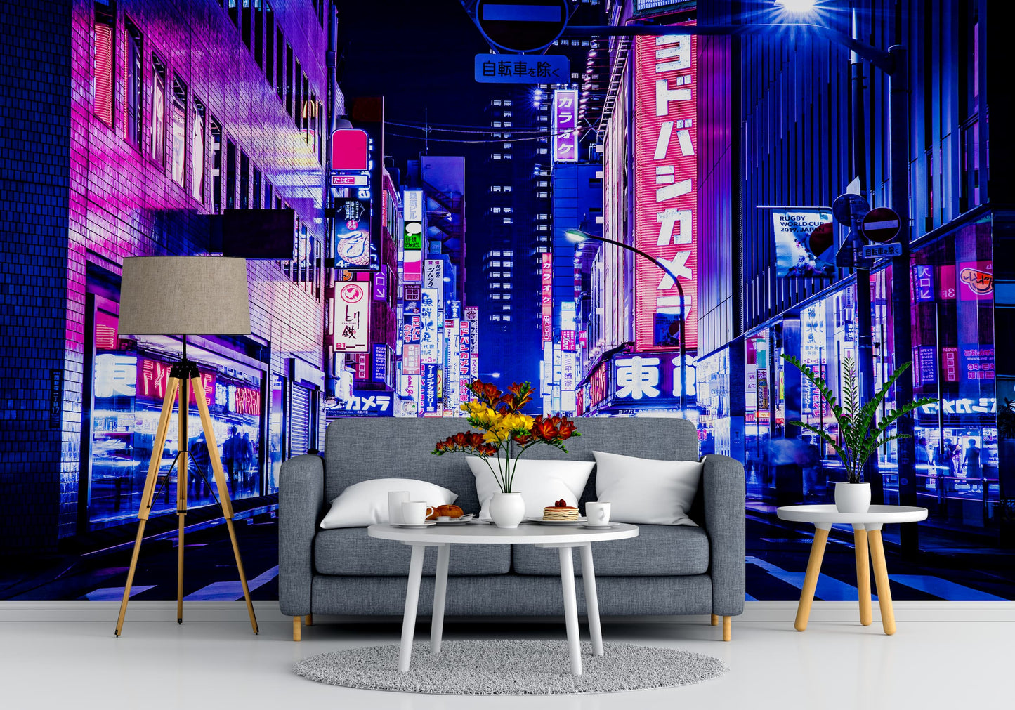 Tokyo Japan Retro 80's Synth Wave Pop Style CyberPunk Wall Mural. #6248