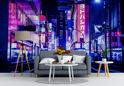Tokyo Japan Retro 80's Synth Wave Pop Style CyberPunk Wall Mural. #6248