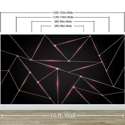 Luxury Polygonal Triangle Pattern Lines Shape. Peel and Stick Wall Mural. #6251