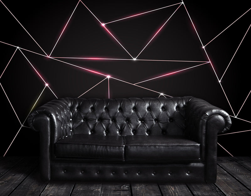 Luxury Polygonal Triangle Pattern Lines Shape. Peel and Stick Wall Mural. #6251