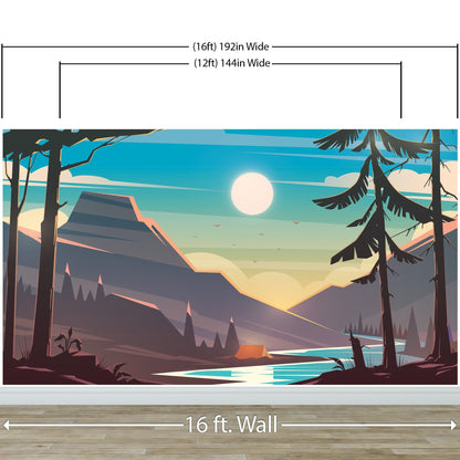 Colorful Colorado Mountain Sunset Mural #6270