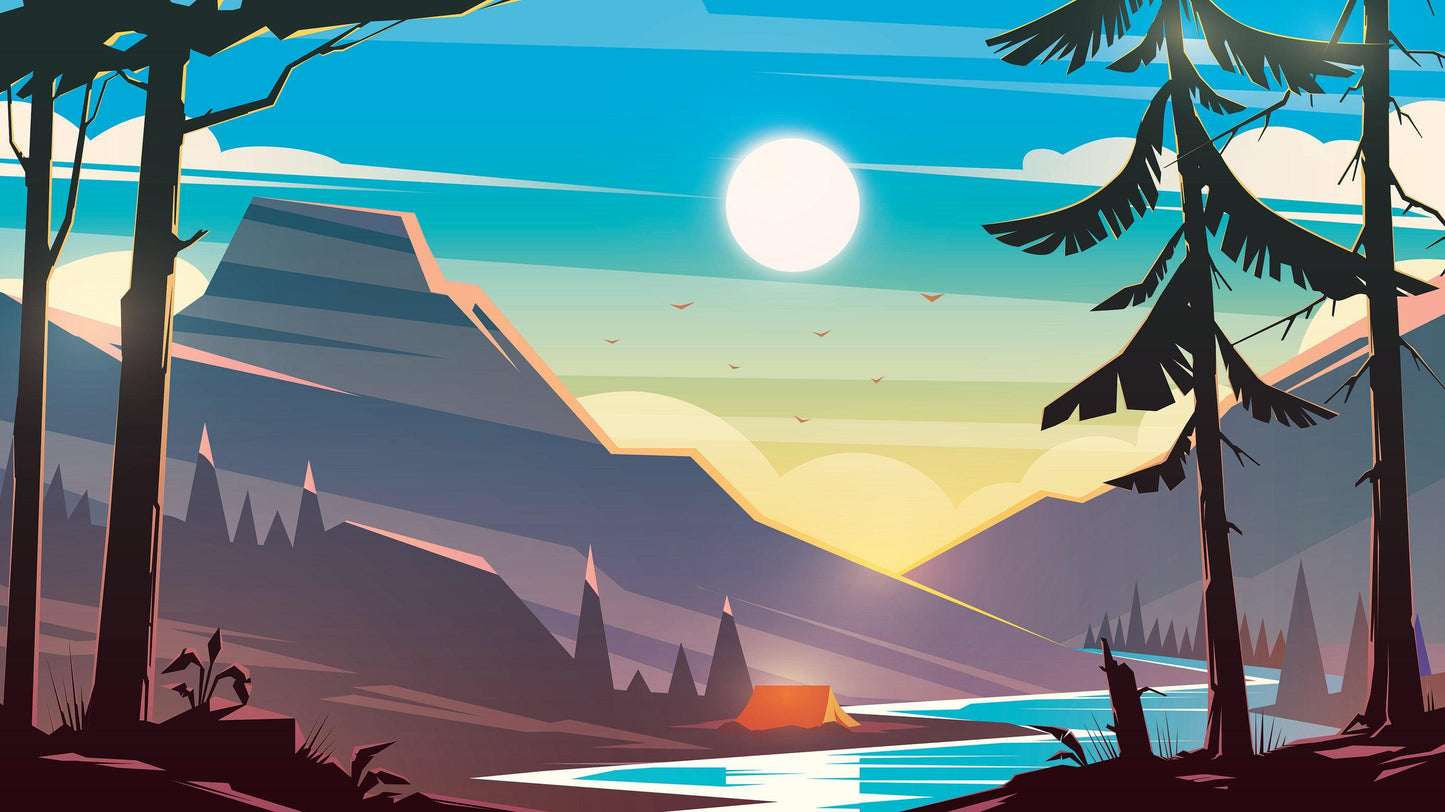 Colorful Colorado Mountain Sunset Mural #6270