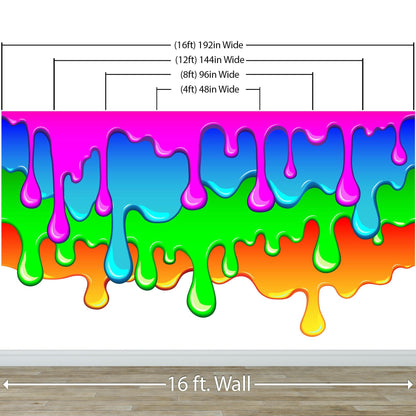 Bright Color Dripping Ink Splatter Wall Mural. #6285