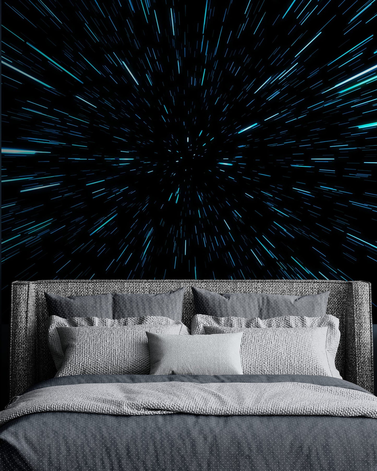 Lightspeed Through Hyperspace Wall Mural. Peel and Sticker Wallpaper. #6286