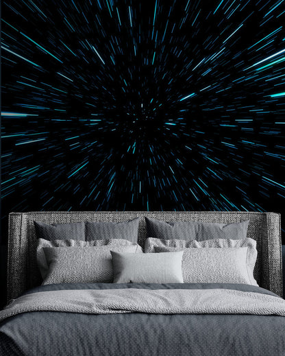 Lightspeed Through Hyperspace Wall Mural. Peel and Sticker Wallpaper. #6286