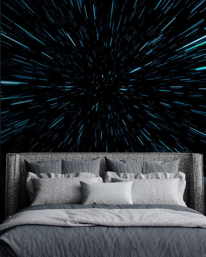 Lightspeed Through Hyperspace Wall Mural. Peel and Sticker Wallpaper. #6286, view 2