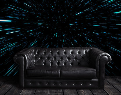 Lightspeed Through Hyperspace Wall Mural. Peel and Sticker Wallpaper. #6286