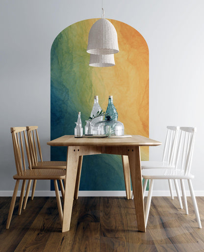Arch Wall Decal. Colorful Liquid Fluid Watercolor Arch Peel and Stick Wall Decal. Removable Graphic. #6294